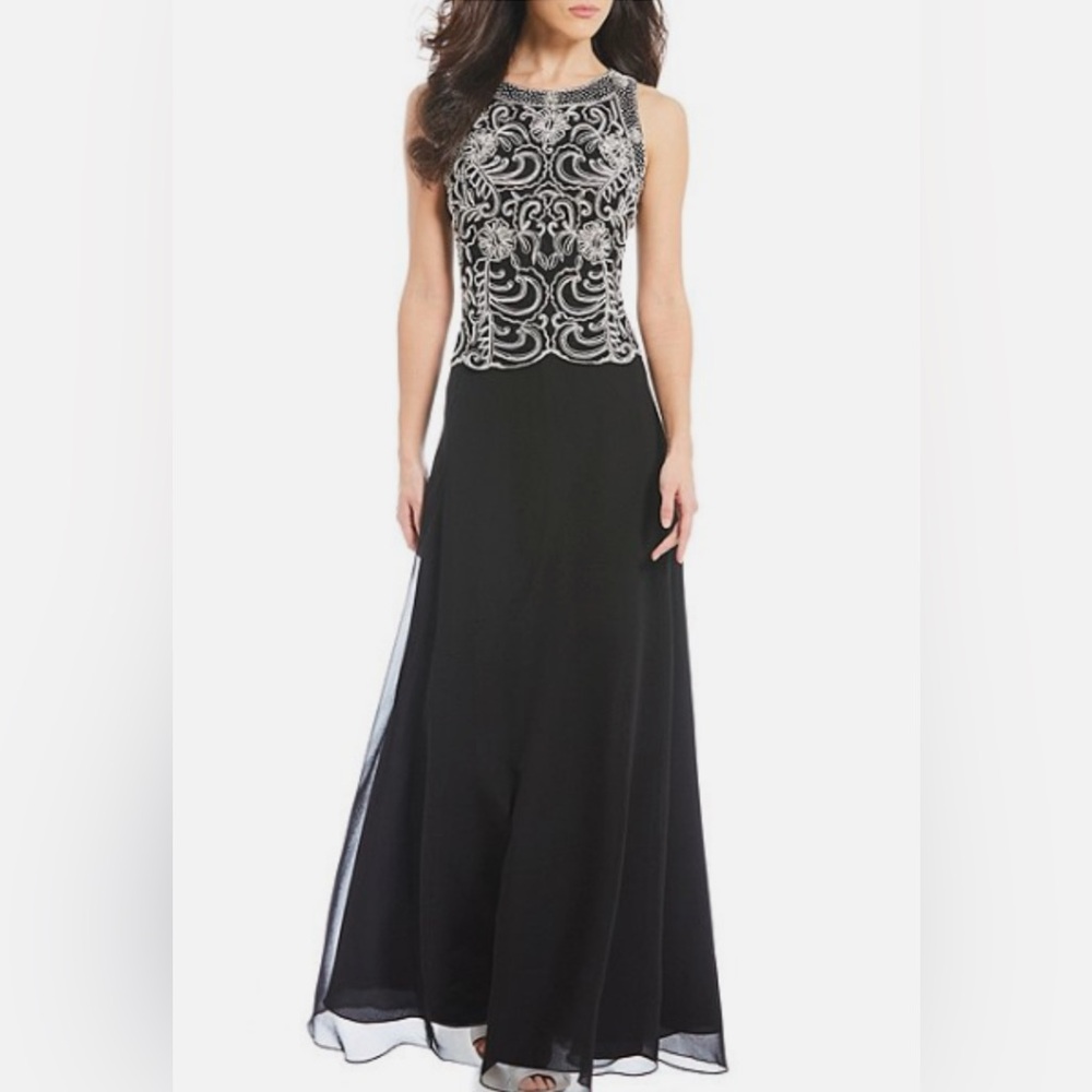 Long sequin and beaded gown by JKara.  Size 8.